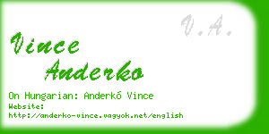 vince anderko business card