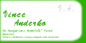 vince anderko business card